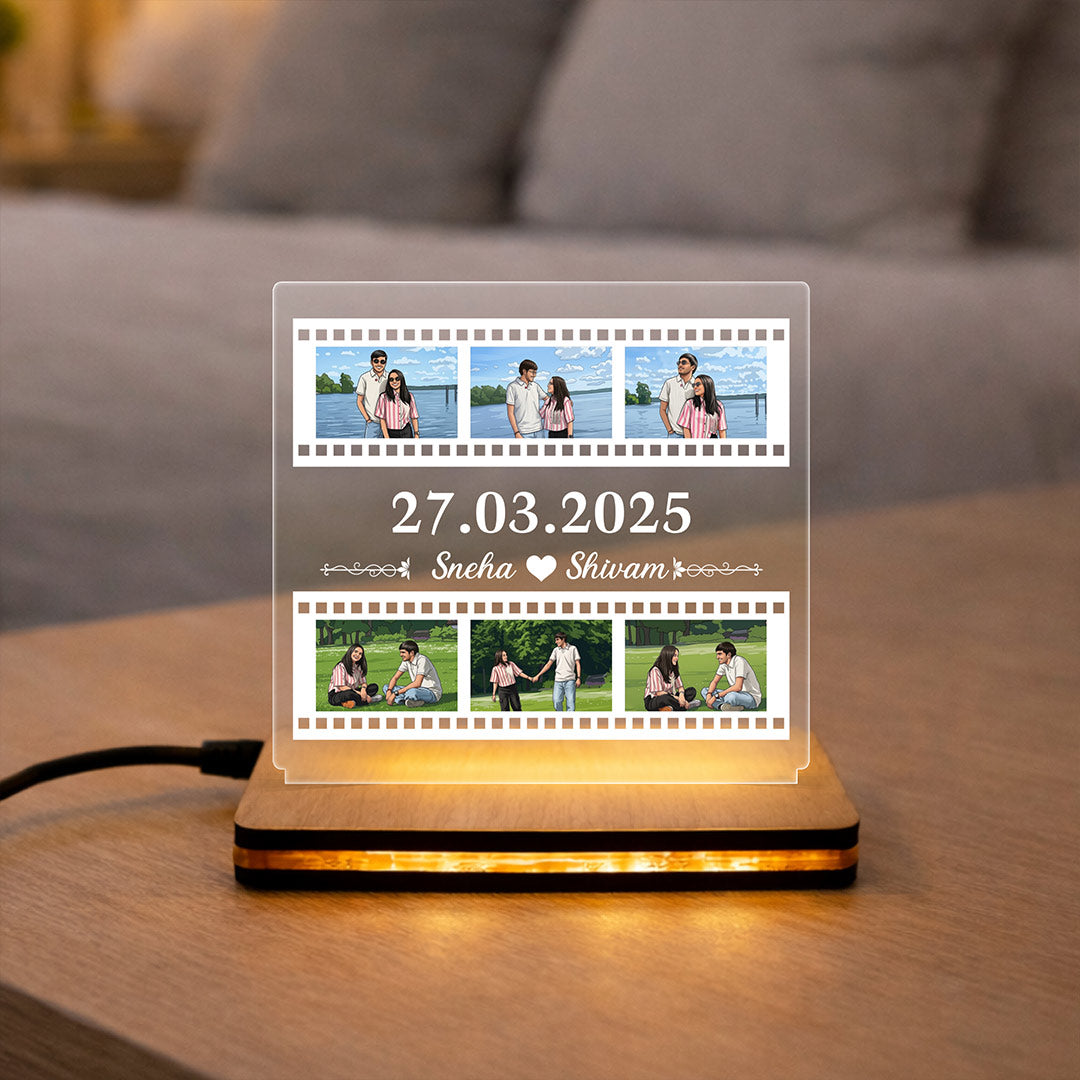 Personalized Film Strip LED Photo Frame Lamp-6x6"