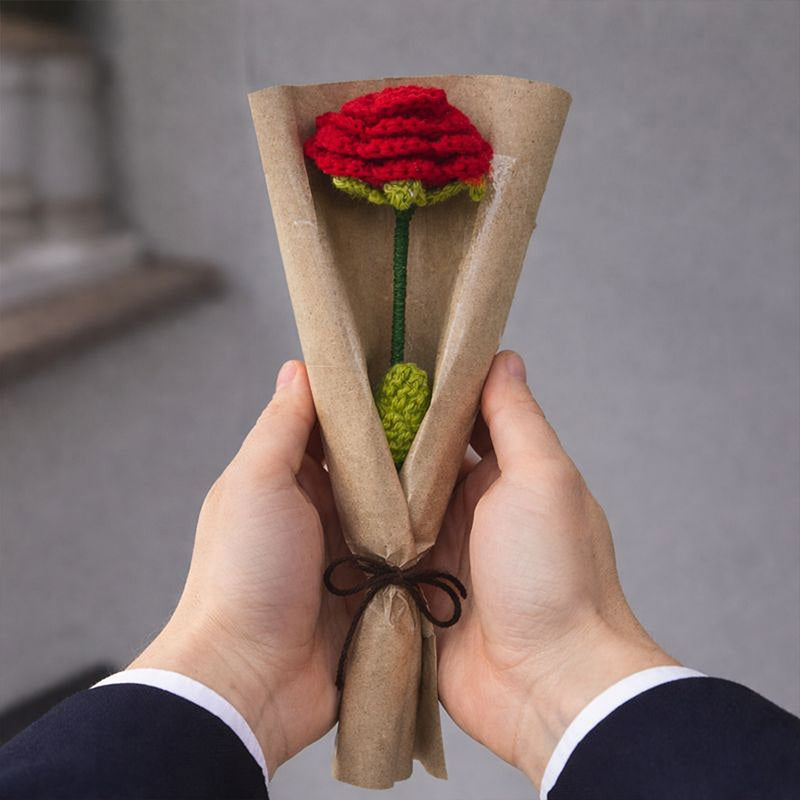 Red Rose Crochet Bouquet – Handmade Forever Flower Gift | Love Craft Gifts