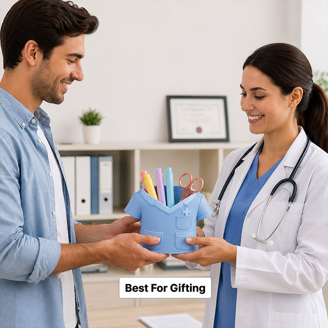 Premium Medical Scrub Design Pen Stand| Personalized Doctor & Nurse Desk Organizer Gift