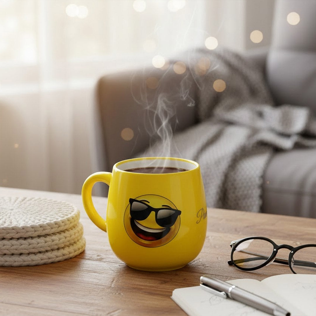 Personalized Yellow Emoji Mug with Name (250 ml) | Love Craft Gifts