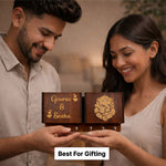 Personalized Wooden Key Holder & Phone Stand with Ganesha Design (8x4 Inch) Custom Name Engraved Wall & Desk Organizer Gift for Home | Love Craft Gifts