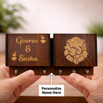 Personalized Wooden Key Holder & Phone Stand with Ganesha Design (8x4 Inch) Custom Name Engraved Wall & Desk Organizer Gift for Home | Love Craft Gifts