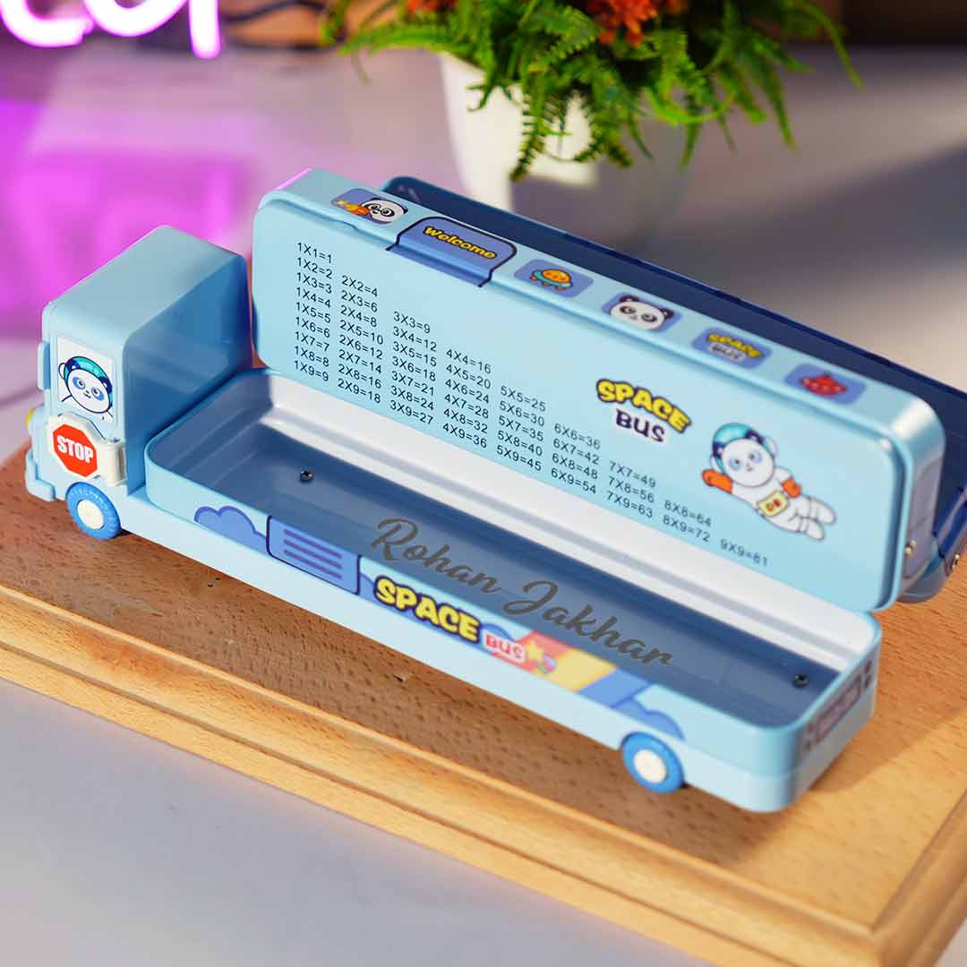 Personalized Space Bus Pencil Box