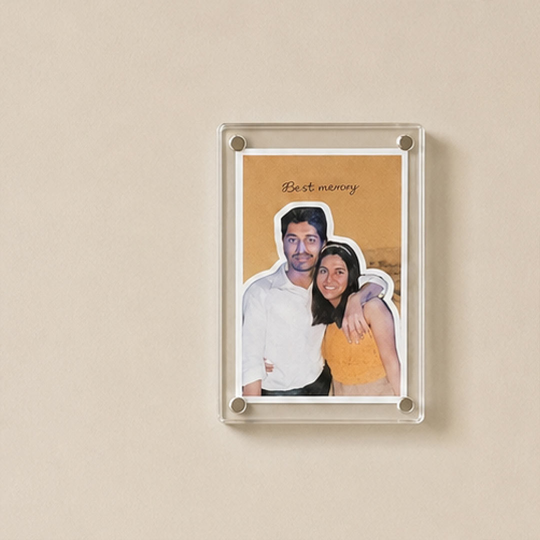 Personalized Couple Acrylic Photo Fridge Magnet | Romantic Keepsake Gift for Him & Her | Love Craft Gifts™