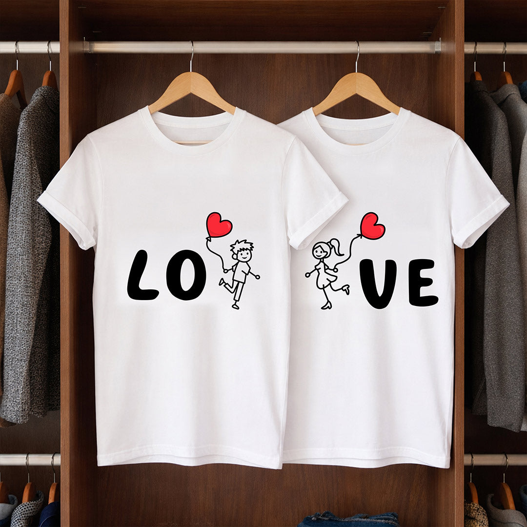 Personalized Couple Matching T-Shirts “Love” Design