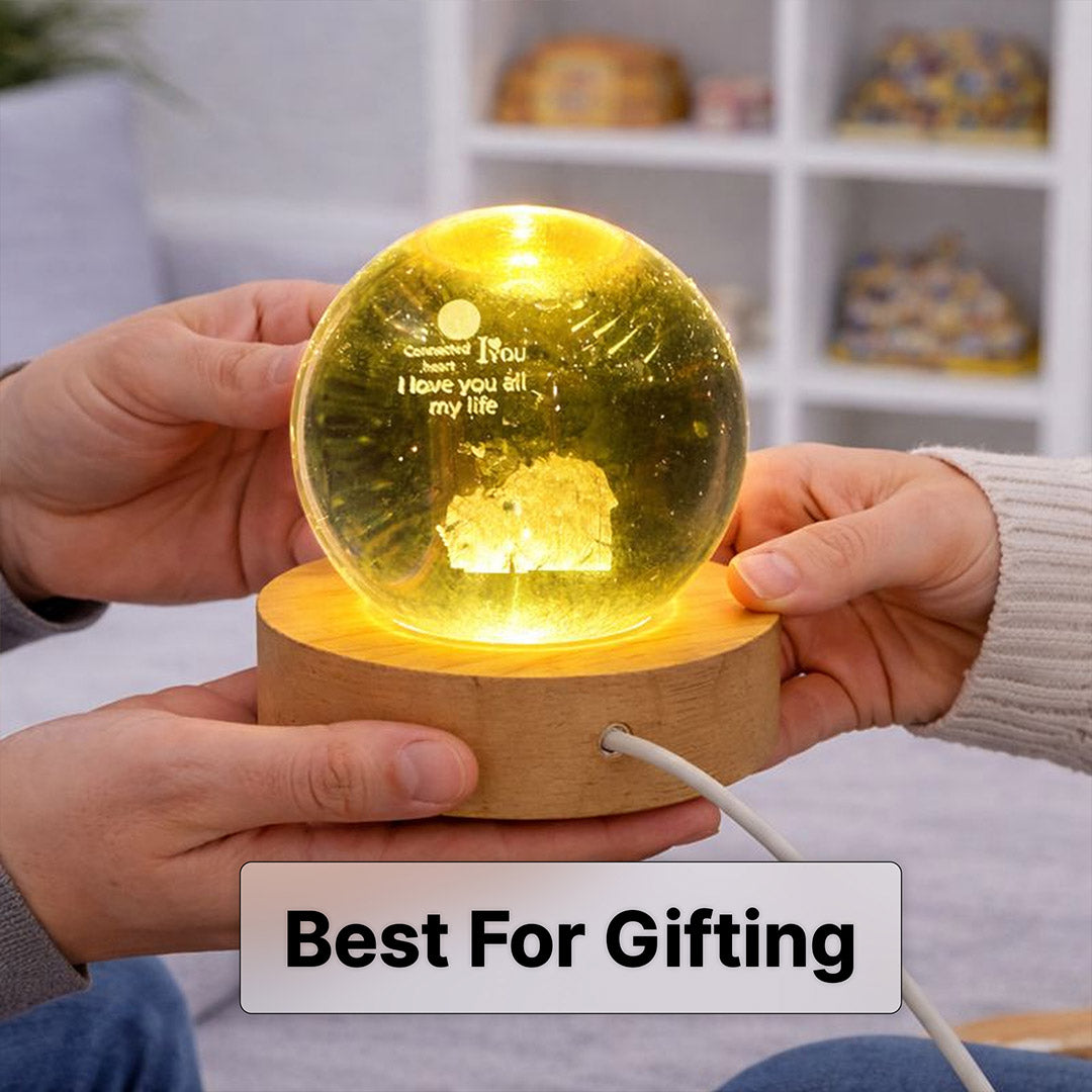Personalized 3D Crystal Ball Multi-Color LED Lamp | Love Craft Gifts