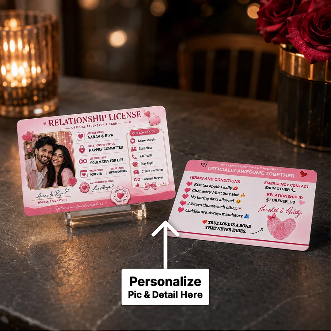 Personalized Acrylic Couple Relationship License Card | Love Craft Gifts™