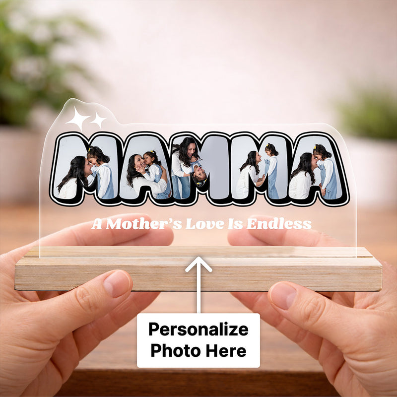 Personalized MOM Photo Acrylic Table Stand-3x5"