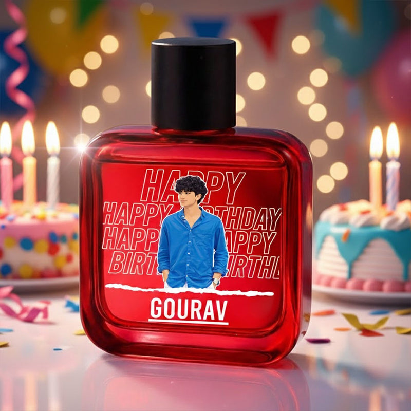 Personalized Happy Birthday Wild Stone Ultra Sensual Perfume – 100ml | Custom Name & Photo Bottle | Love Craft Gifts