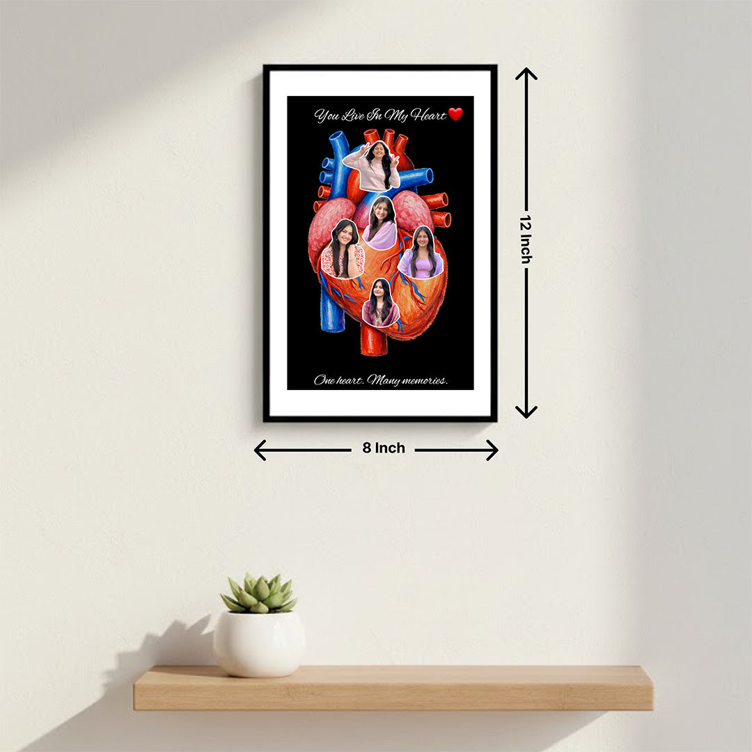 Personalized Heart Collage Acrylic Wall Frame (8×12”) | Love Craft Gifts