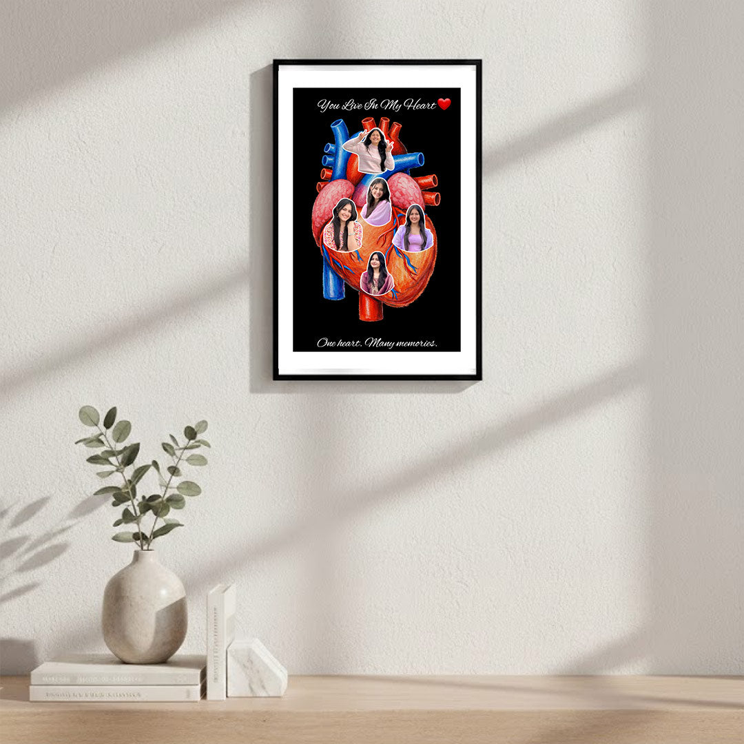 Personalized Heart Collage Acrylic Wall Frame (8×12”) | Love Craft Gifts