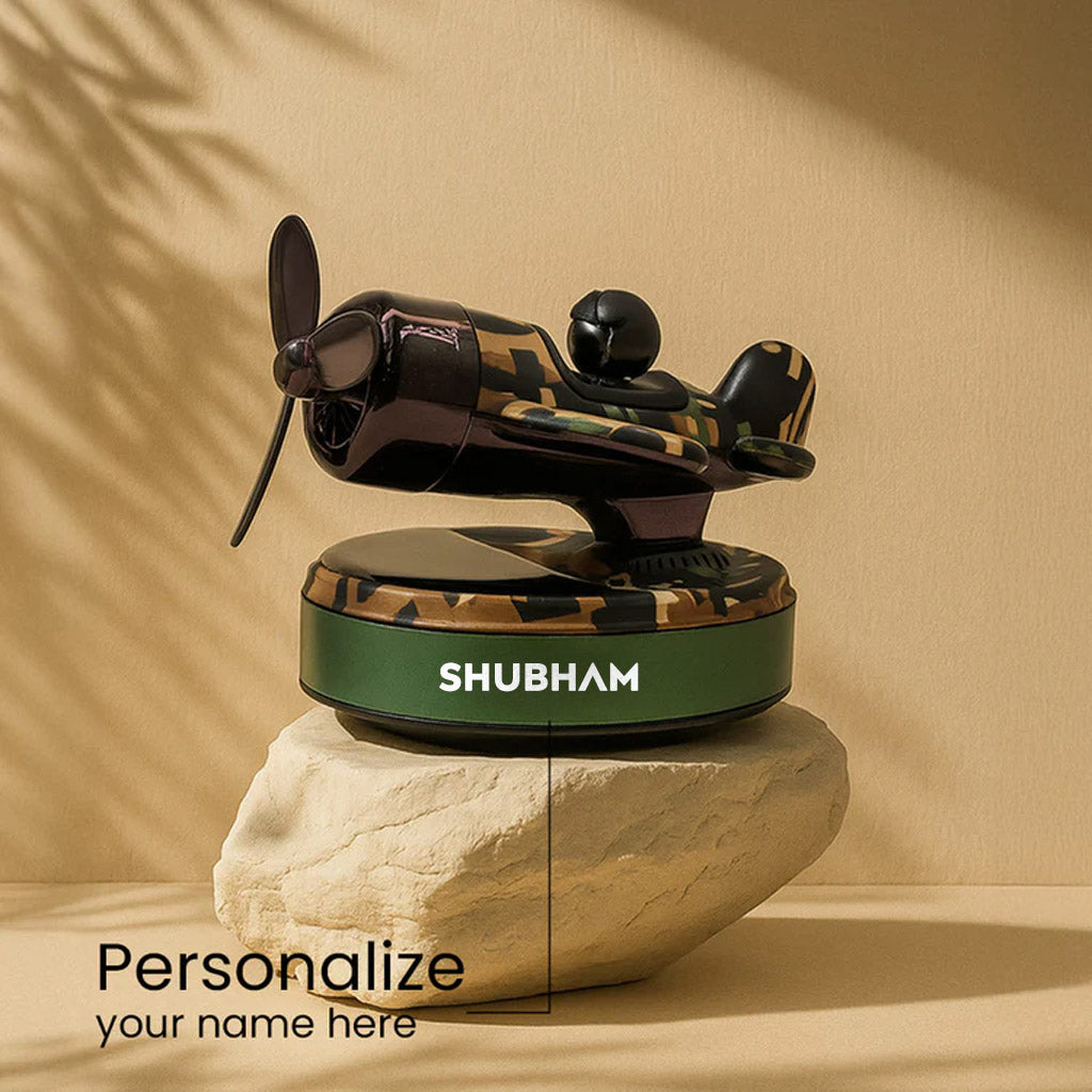 Personalized Propeller Plane Car Perfume – Camouflage Edition