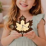 Elegant Maple Leaf Wooden Wall Clock (10x11 Inch) – Premium Decorative Home Clock Gift | Love Craft Gifts™