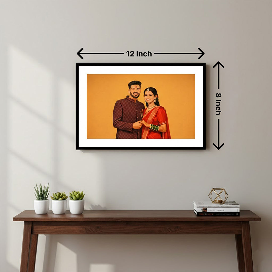 Personalized Horizontal Couple Photo Frame (12×8”) | Love Craft Gifts