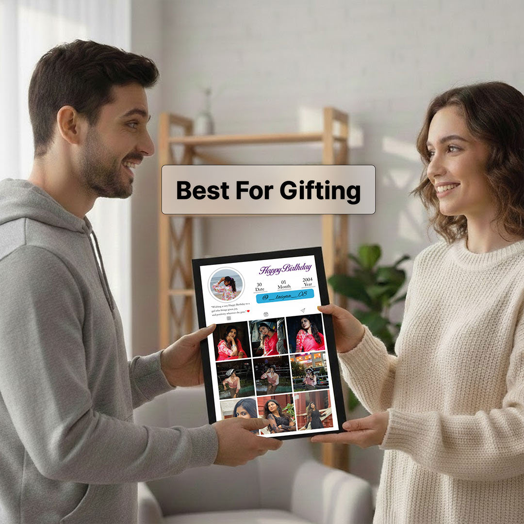 Personalized Instagram Style Photo Frame (8×12 Inch) – Custom Photo Collage Gift | Love Craft Gifts