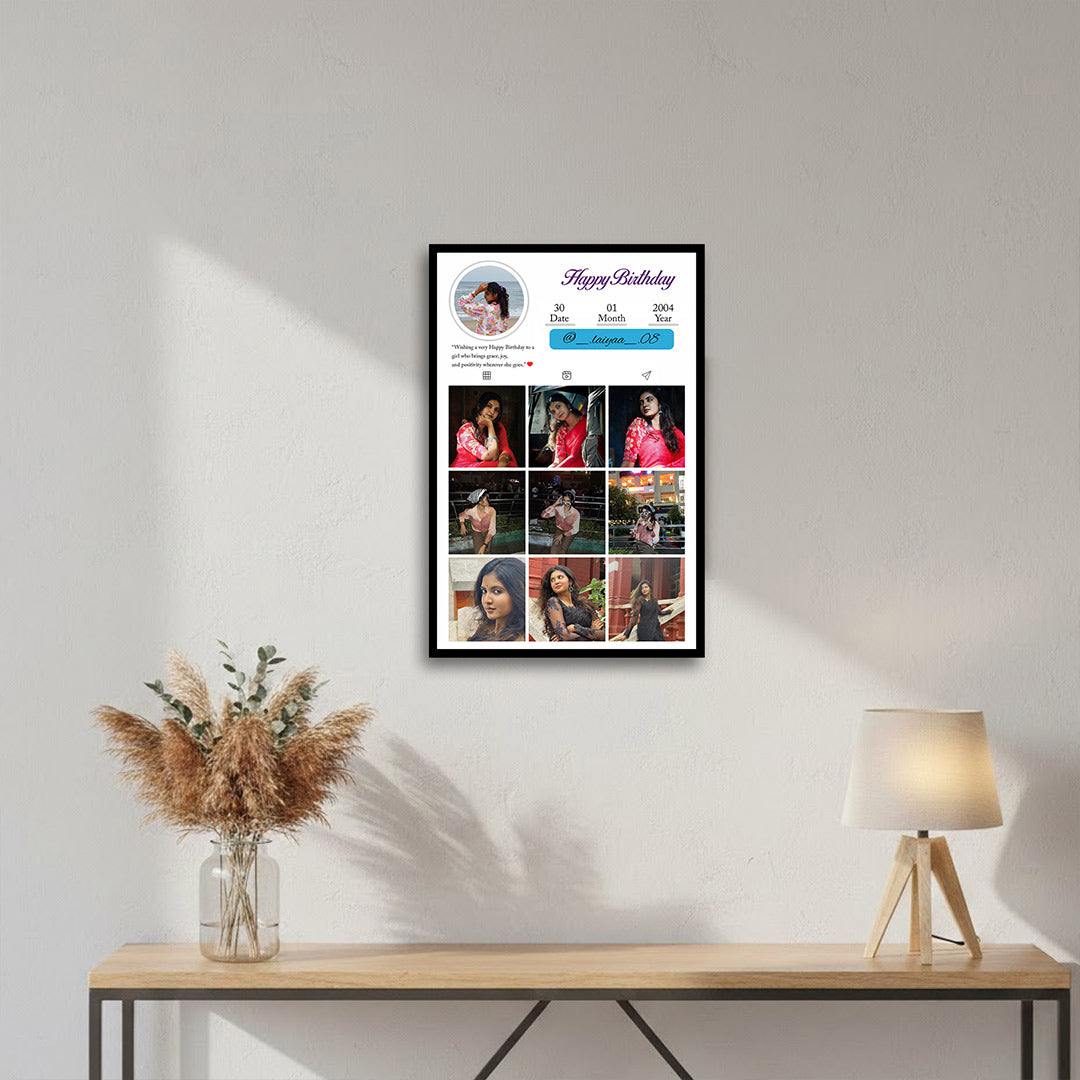 Personalized Instagram Style Photo Frame (8×12 Inch) – Custom Photo Collage Gift | Love Craft Gifts