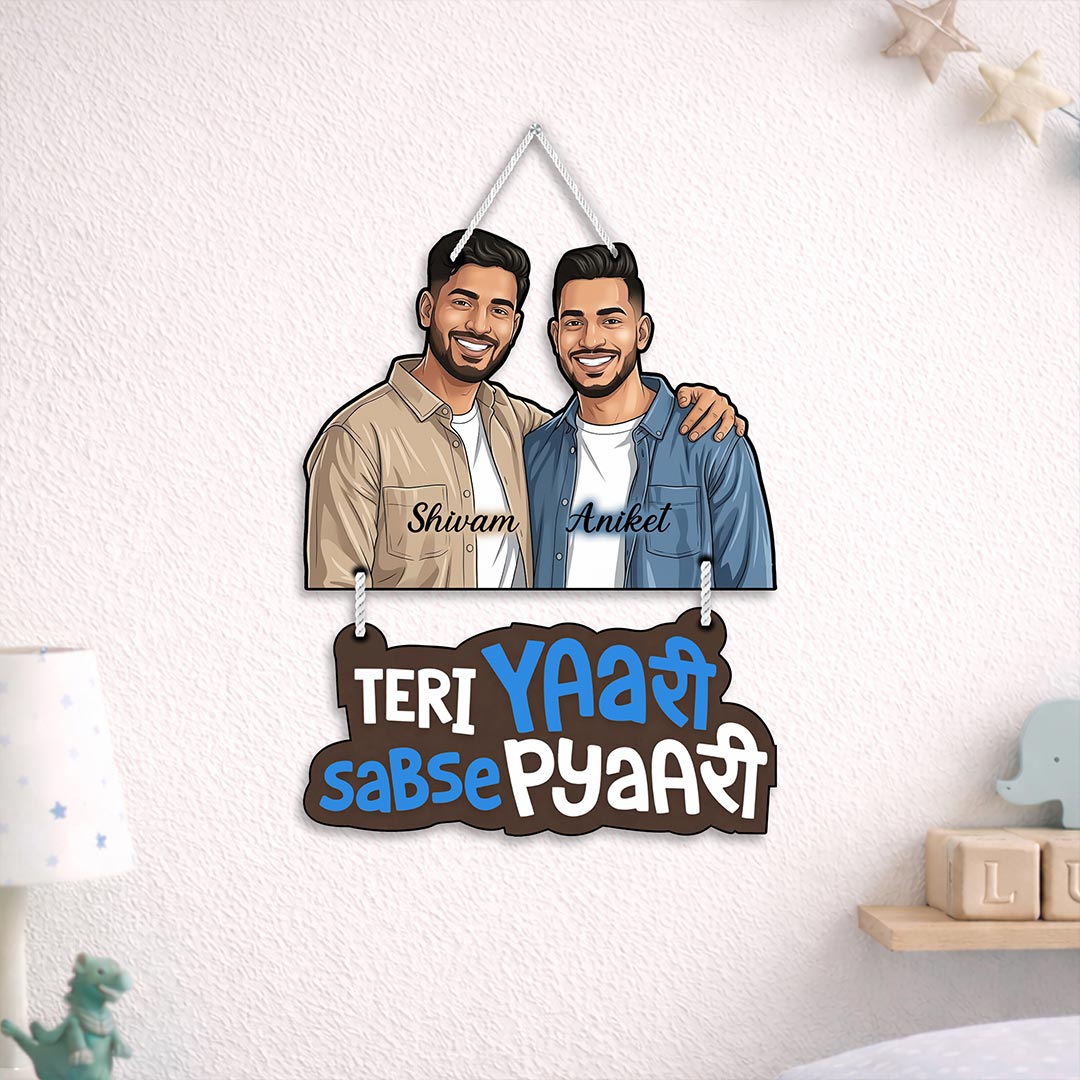 Personalized Friendship Cartoon Wall Hanger-9x12"