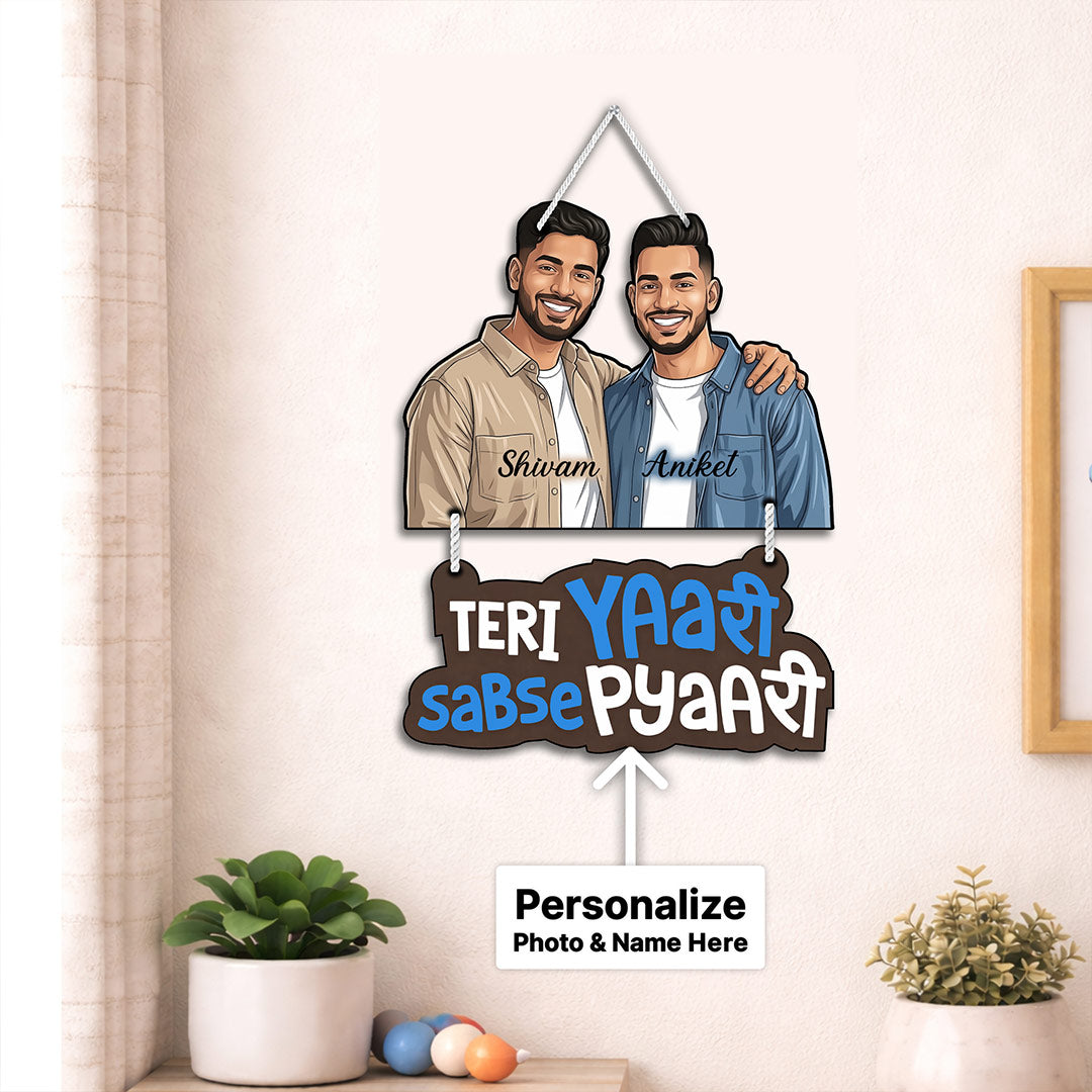 Personalized Friendship Cartoon Wall Hanger-9x12"