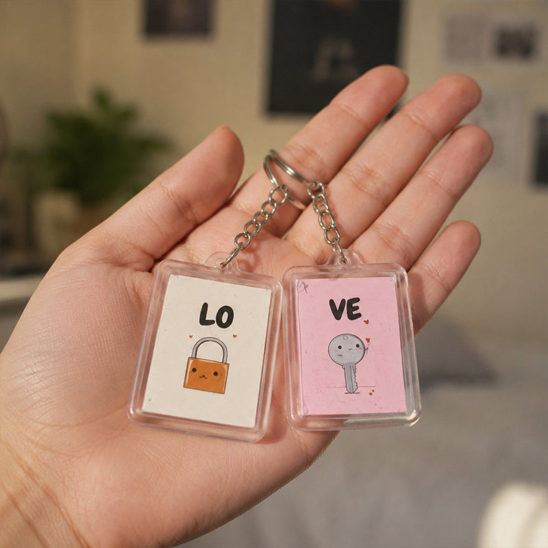 Matching Lock & Key Couple Keychain Set | Love Keyrings | Love Craft Gifts™