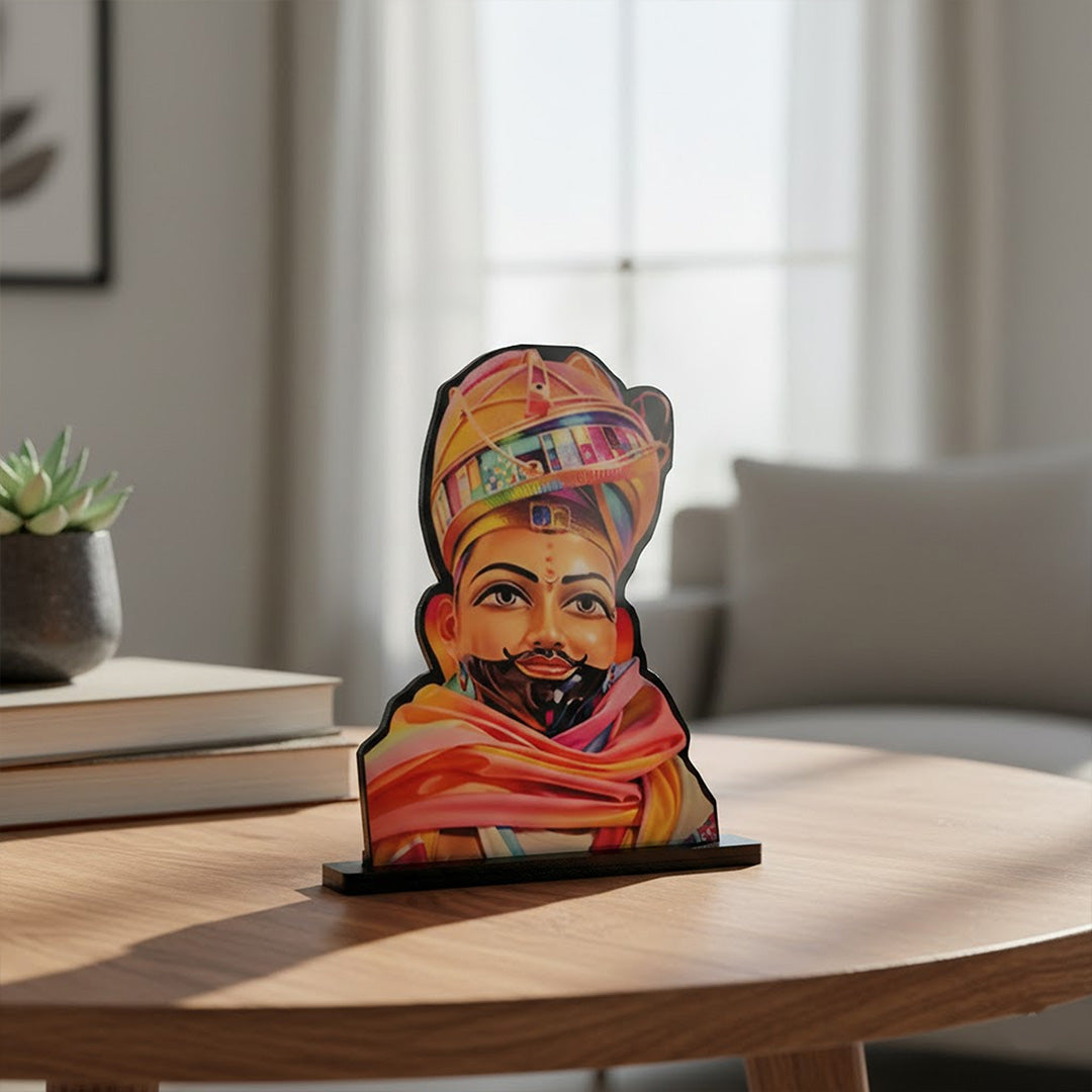Khatu Shyam Ji Wooden Table-Top Stand (7×7”) | Love Craft Gifts