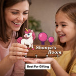 Personalized Unicorn Wooden Key Holder 9x5 Inch – Custom Name Kids Room Organizer Gift | Love Craft Gifts™