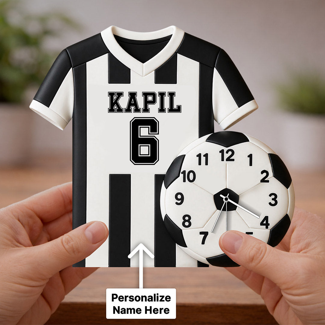 Personalized Football Jersey Wall Clock|3D Football Design  (16x15")