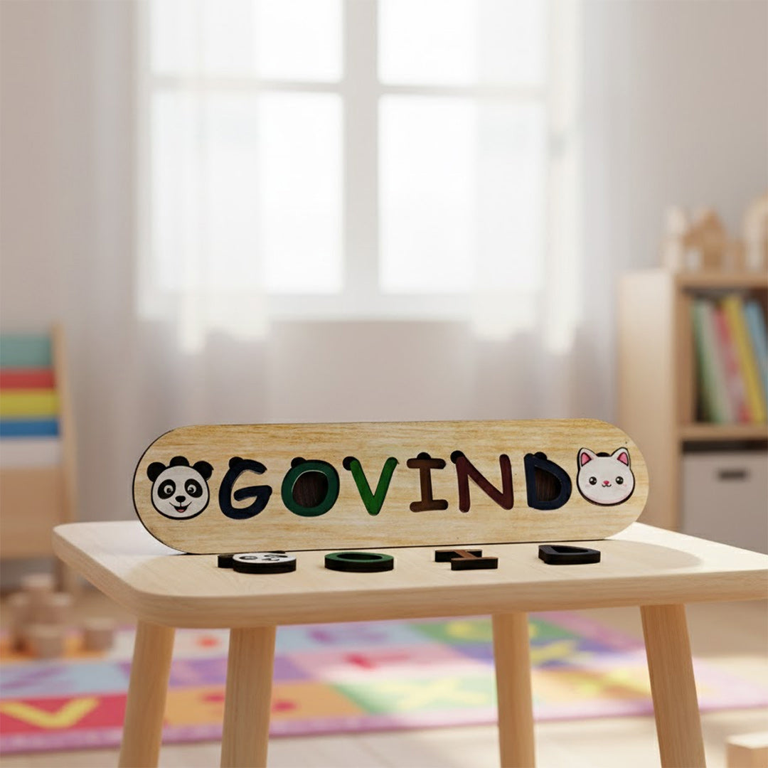 Personalized Wooden Name Puzzle for Kids | Custom Name Learning Toy | Love Craft Gifts