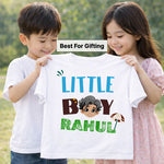 Personalized Little Boy White T-Shirt – Custom Name Printed Kids Tee | Love Craft Gifts