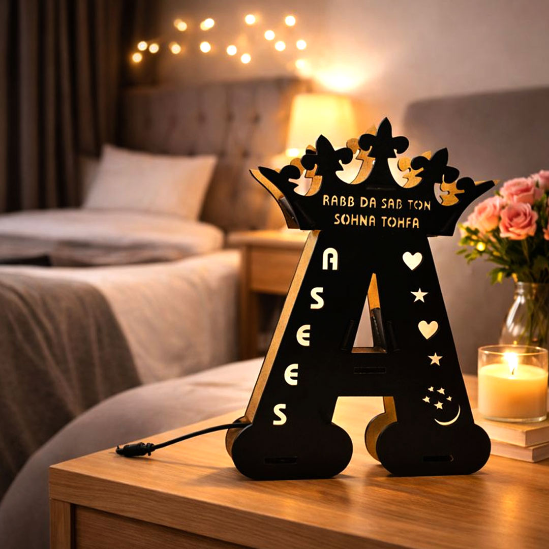 Personalized Alphabet A LED Name Lamp – Custom Initial A Night Light | Love Craft Gifts