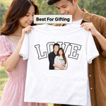 Personalized LOVE Photo Print White T-Shirt – Unisex Custom Picture Tee | Love Craft Gifts