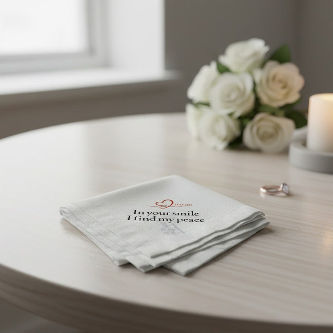 Personalized Date Printed Handkerchief for Couples | Love Craft Gifts