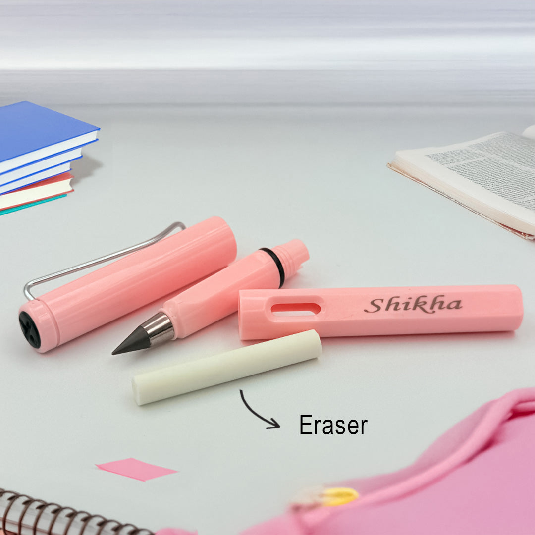 Multicolor Endless Customized Pencil with Eraser- 5 Pencils