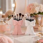 Elegant Bow Makeup Brush Holder – Premium Vanity Organizer for Makeup Brushes & Beauty Tools (Pink & White) | Love Craft Gifts™