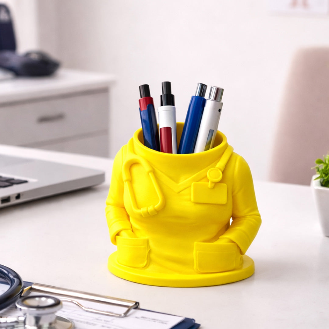 Personalized Doctor Coat Pen Stand with Name – Custom Medical Desk Organizer Gift for Doctors, Nurses & Medical Students | Love Craft Gifts™