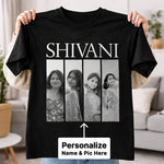 Personalized Name & Photo Collage Black T-Shirt – Custom Memory Print | Love Craft Gifts