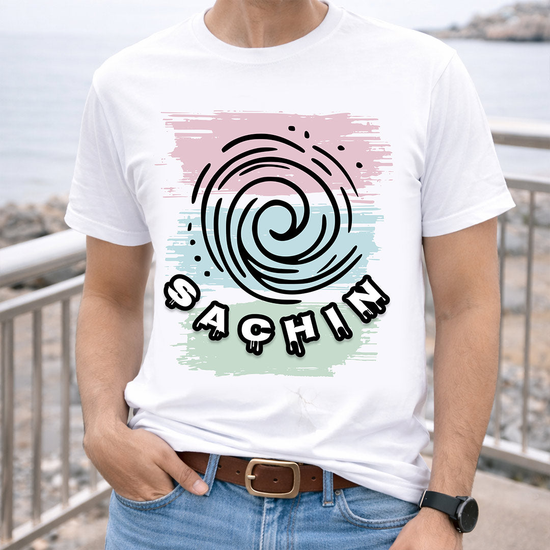 Personalized Swirl Name White T-Shirt for Girls – Custom Name Printed Trendy Tee | Love Craft Gifts