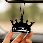Crown Shape Customized Car Hanger – Black Acrylic| Love Craft Gifts