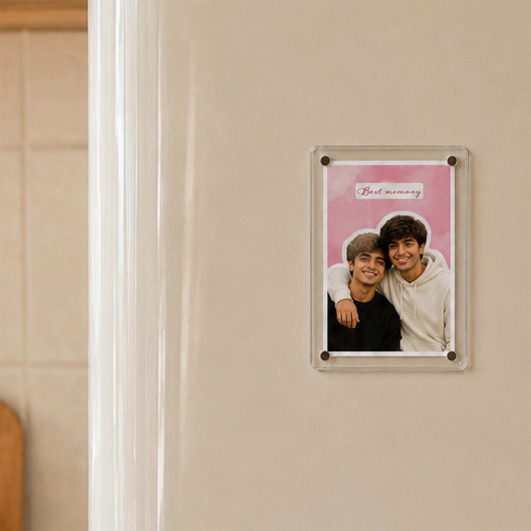 Personalized Boys Best Friend Acrylic Photo Fridge Magnet | Friendship Gift for Male Best Friend | Love Craft Gifts™