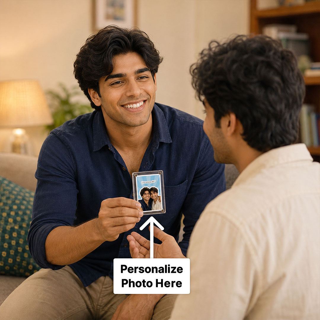 Personalized Brother Acrylic Photo Fridge Magnet | Sibling Memory Gift for Bhai | Love Craft Gifts™
