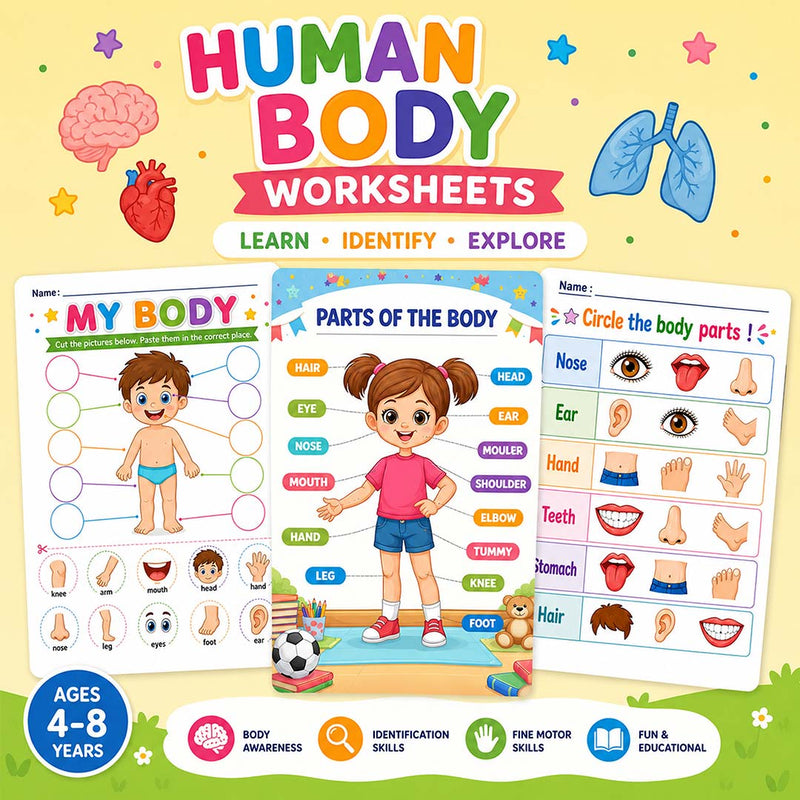 Online Worksheet For Kids Early Learning- Brain & Fun Activities Bundle (3 to 8 years)
