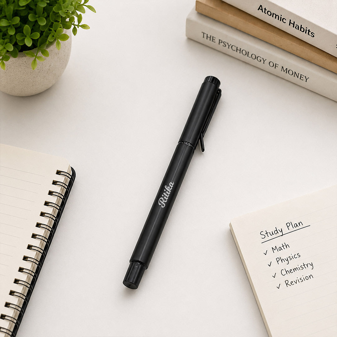 Personalized Black Name Pen (Standard Size) – Sleek Custom Writing Gift for Professionals & Students | Love Craft Gifts™