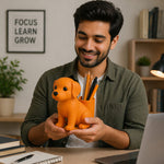 Personalized Orange Dog Pen Holder – Custom Name Cute Desk Organizer Gift for Dog Lovers | Love Craft Gifts™