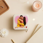 Personalized Couple Photo Jewellery Travel Case (4×4 Inch) | Love Craft Gifts