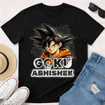 Personalized GOKU Anime Name T-Shirt for Men & Women – Custom Printed Black Tee | Love Craft Gifts