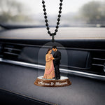 Personalized Couple Car Hanging Pendant – Custom Name Romantic Rear View Mirror Charm (3 Inch) Wedding & Love Gift | Love Craft Gifts