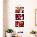 Personalized Wedding Photo Collage Hanging Frame – Custom 3 Photo Wall Décor (14x6 Inch) | Love Craft Gifts