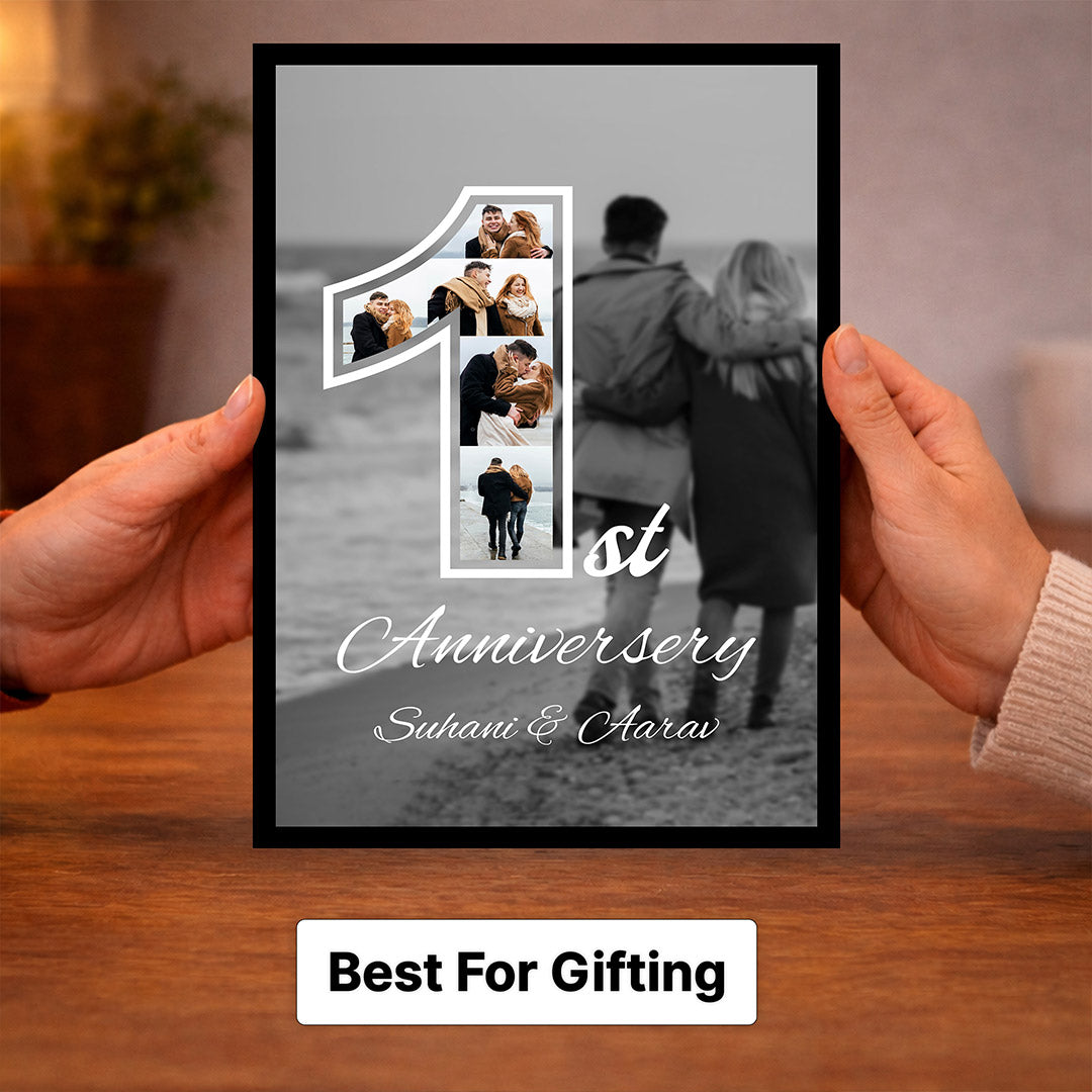 Personalized Anniversary Photo Frame – Custom Couple Photo Collage Wall Frame | Love Craft Gifts