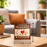 Personalized Wooden Couple Puzzle Name Frame 6x6 Inch Custom Romantic Table Décor Gift | Love Craft Gifts