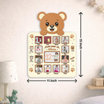 Personalized Baby First Year Photo Frame with Teddy Design – Custom Monthly Milestone Collage Wall Frame (11x15 Inch) | Love Craft Gifts™