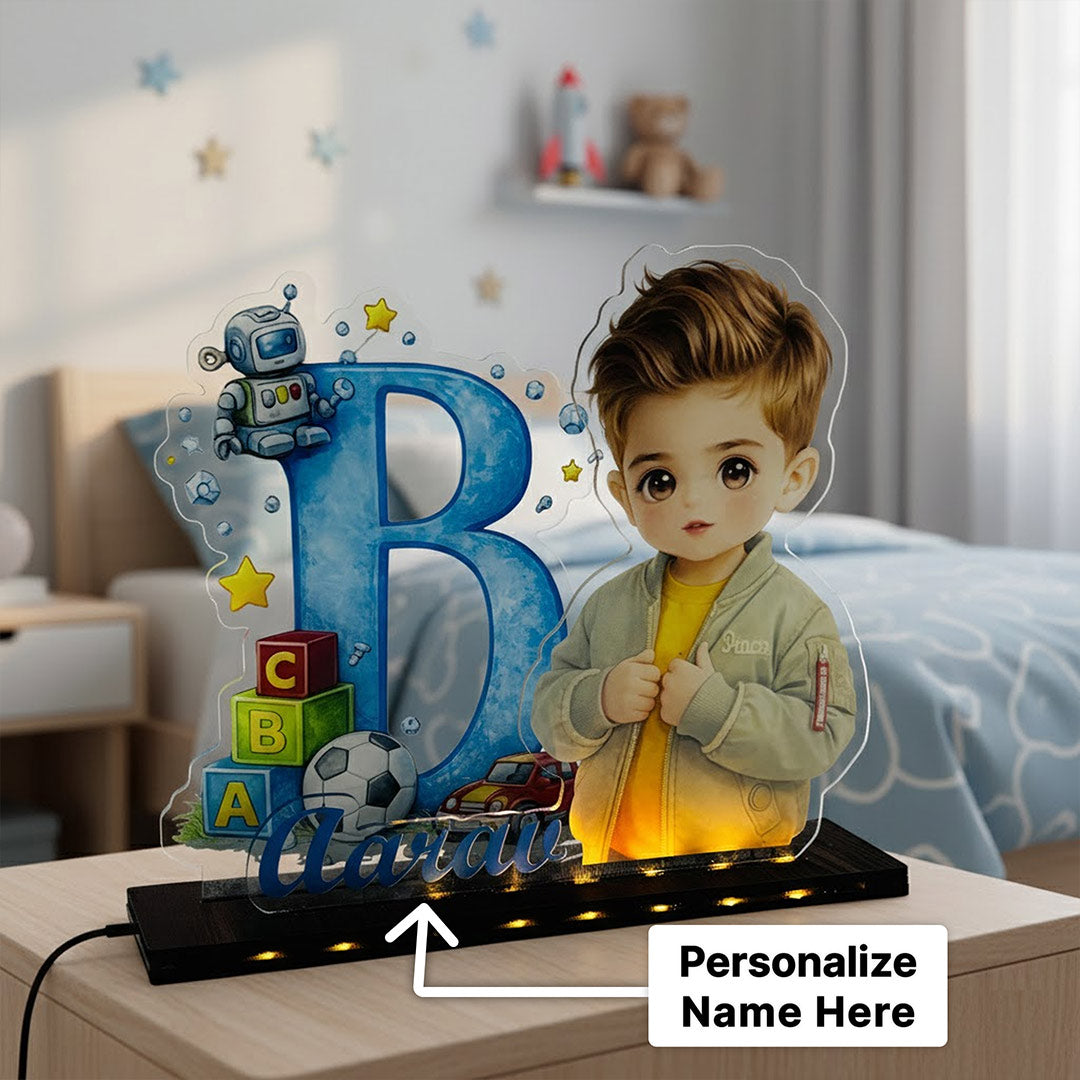 Customized Alphabet Acrylic LED Name Lamp for Kids (Warm White Glow) | Love Craft Gifts
